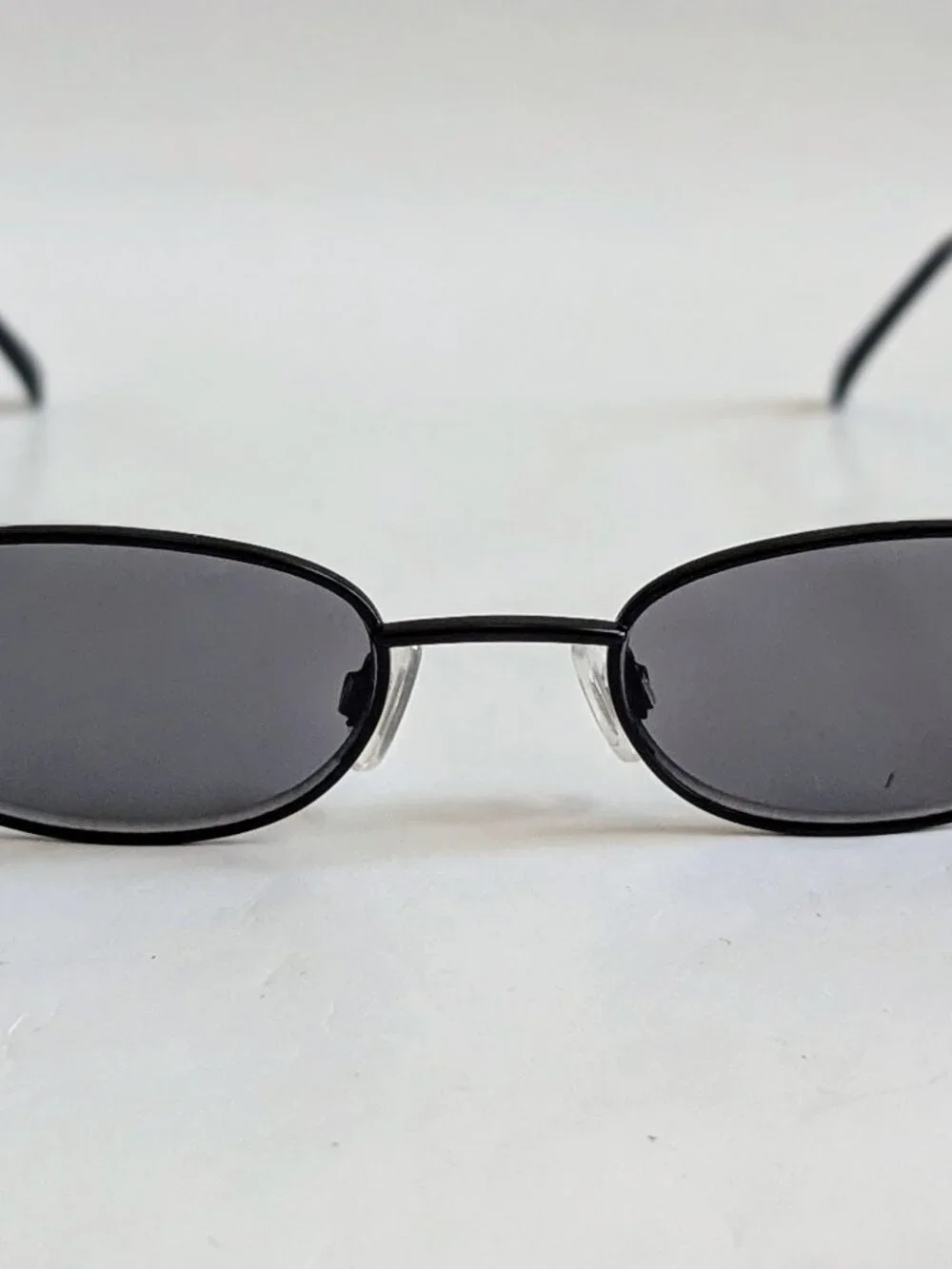 NWT Vintage 90's Small Rectangle Metal Sport Sunglasses (M. Black)